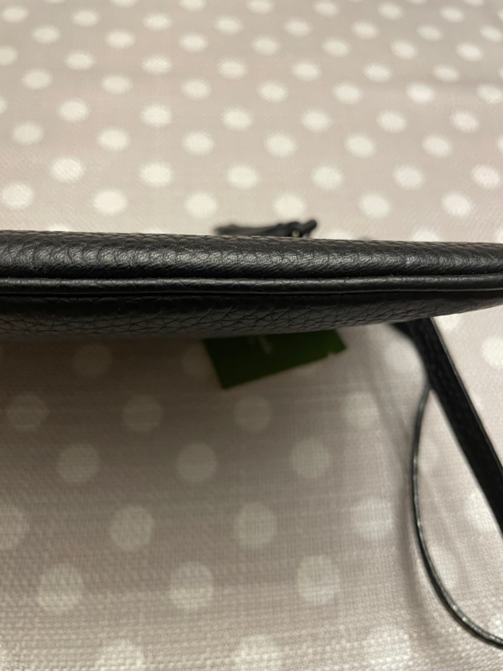 kate spade Chester Street Black Pebbled Leather Tassel Wristlet with Gold Accent - Picture 8 of 9